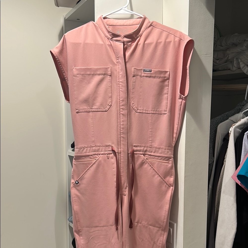 Pink Jumpsuit with Front Pockets